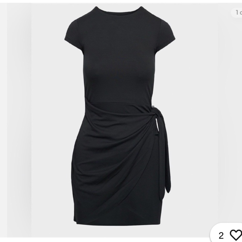 Aritzia Wilfred Black Wrap Mini Dress - Picture 3 of 3